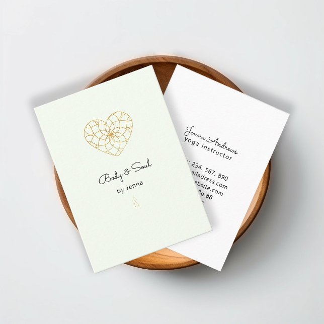 Herz Mandala Yoga Massage Wellness Business Card Visitenkarte (Von Creator hochgeladen)
