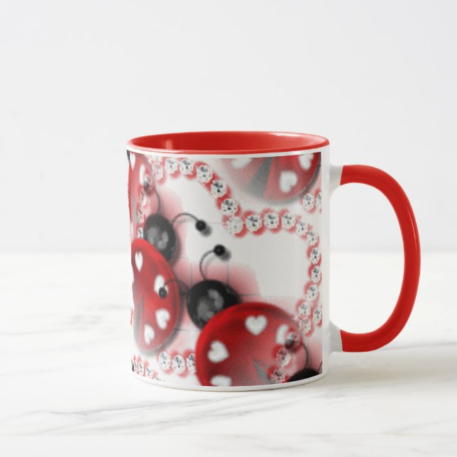 Herz-Marienkäfer-Kaffee-Tasse Tasse (Rechts)