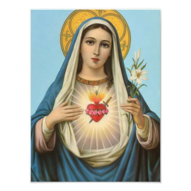Herz Mary Unsere Frau Heilige Maria Mutter Gottes Fotodruck (Vorne)
