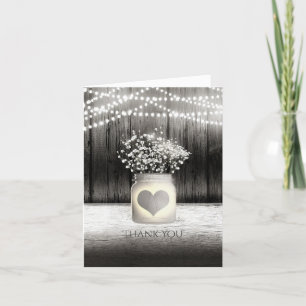 Herz-Mason-Glas & Baby's Breath Rustikale Danke