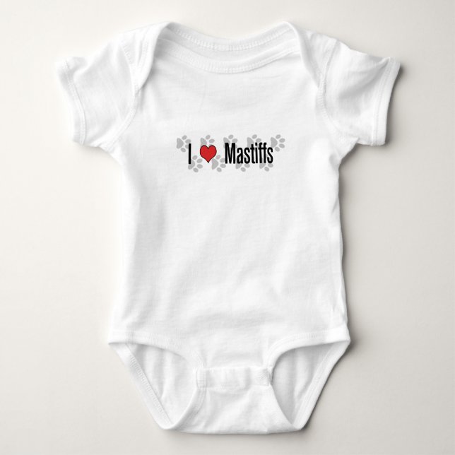 (Herz) Mastiffs I Baby Strampler (Vorderseite)