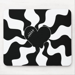 Herz Melt in Schwarz und Weiß Mousepad