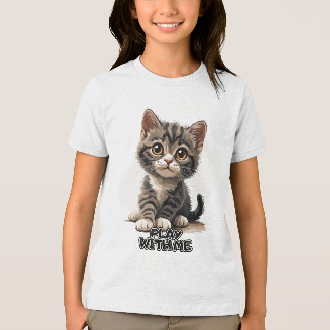 Herz-Melting Kitten Tri-Blend Shirt (Vorderseite)
