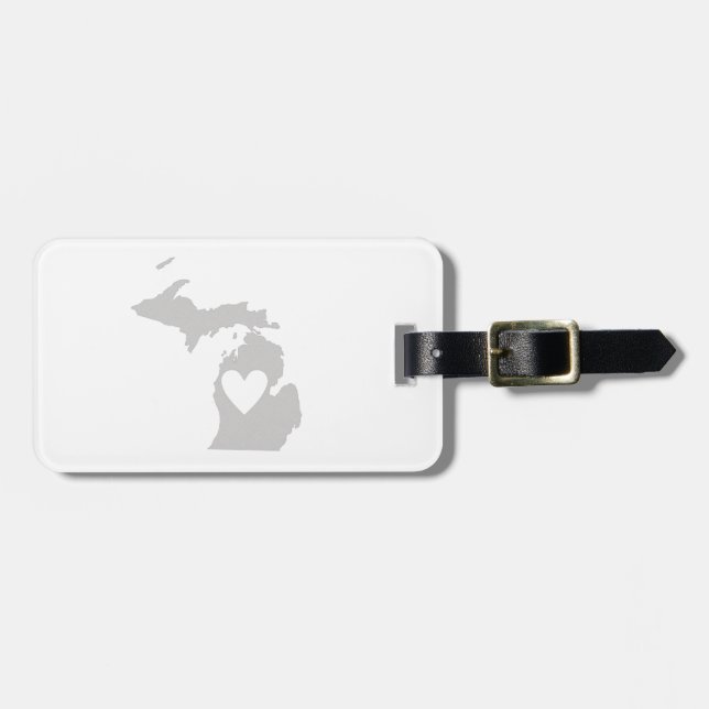 Herz-Michigan-Staats-Silhouette Gepäckanhänger (Vorderseite horizontal)