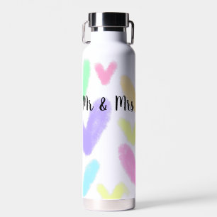 Herz minimalistischer Textstil Hochzeit Mr & Mrs c Trinkflasche
