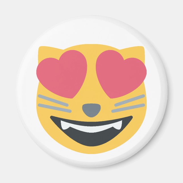 Herz Mit Augen Emoji Kitty Cat Magnet (Vorne)