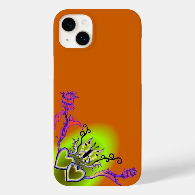 Herz mit Blume und Schmetterling Case-Mate iPhone 14 Plus Hülle (Rückseite)