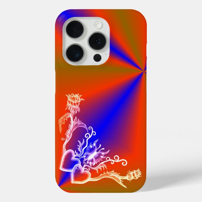 Herz mit Blume und Schmetterling Case-Mate iPhone Hülle (Rückseite)