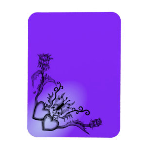 Herz mit Blume und Schmetterling im Tattoo-Stil Magnet