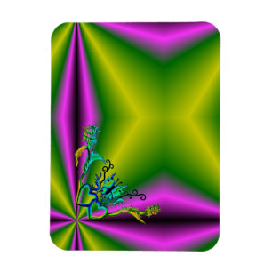 Herz mit Blume und Schmetterling im Tattoo-Stil Magnet