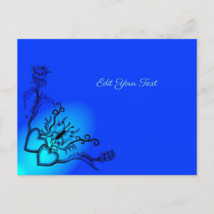 Herz mit Blume und Schmetterling Postkarte