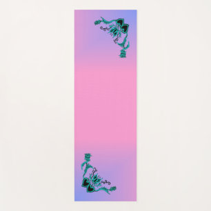 Herz mit Blume und Schmetterling Yogamatte