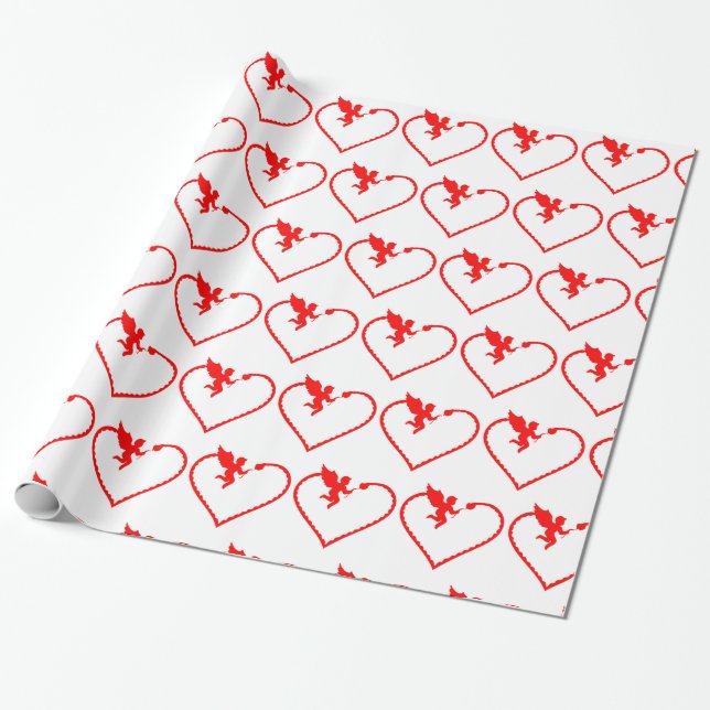Herz mit cupid Geschenk für Sie Geschenkpapier (Ungerollt)