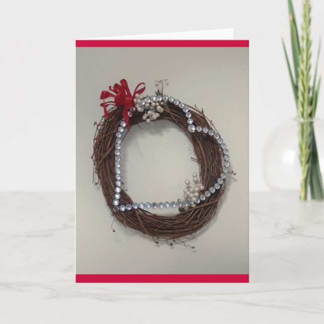 Herz mit Edelsteinen Feiertagskarte (Vorderseite)