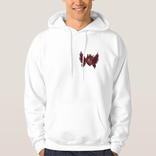 Herz mit Flügeln Hoodie (Vorderseite)
