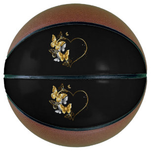Herz mit goldenen Schmetterlingen Basketball