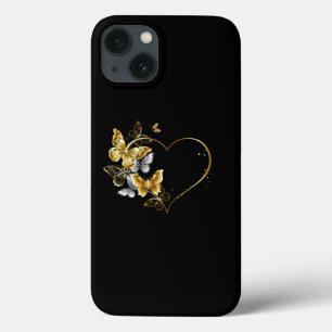 Herz mit goldenen Schmetterlingen Case-Mate iPhone Hülle