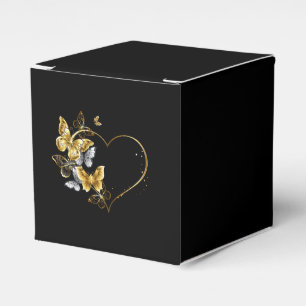 Herz mit goldenen Schmetterlingen Geschenkschachtel
