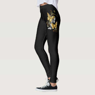 Herz mit goldenen Schmetterlingen Leggings