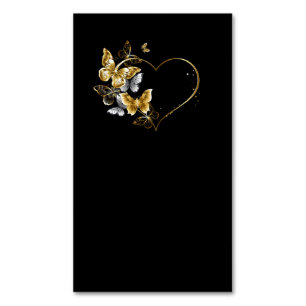 Herz mit goldenen Schmetterlingen Magnetische Visitenkarte