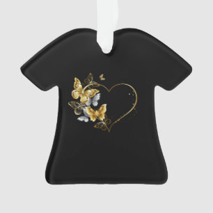 Herz mit goldenen Schmetterlingen Ornament