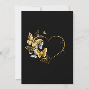Herz mit goldenen Schmetterlingen Save The Date