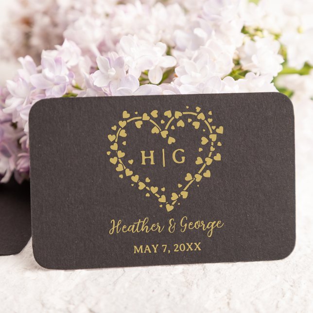 Herz mit Herz-Hochzeitmonogramm-Design Gummistempel (Von Creator hochgeladen)