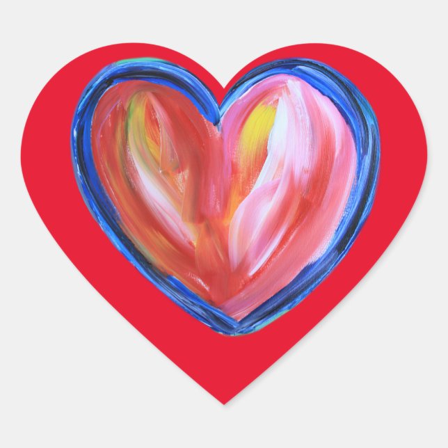 Herz mit Hope Painting Stickers Art Labels (Vorderseite)