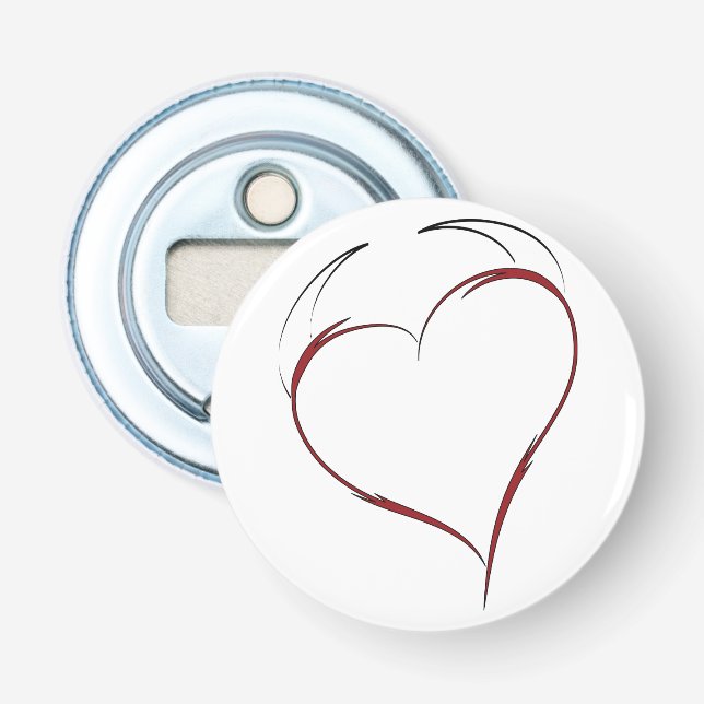 Herz mit Hörnern Flaschenöffner (Vorderseite)