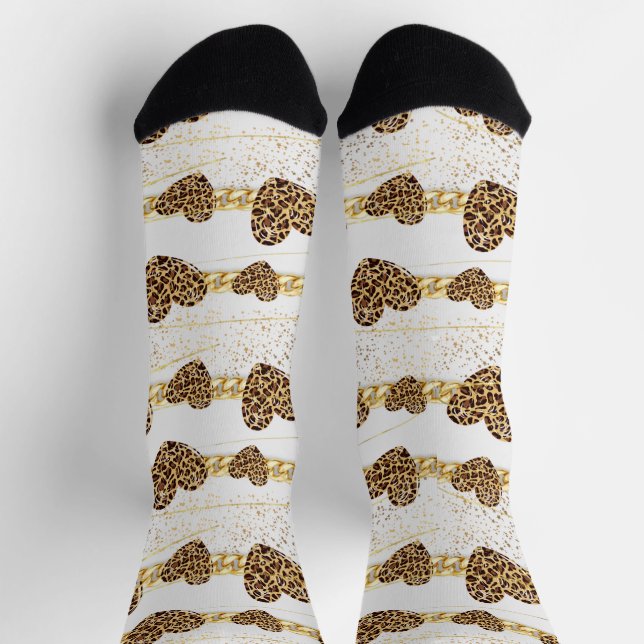 Herz, mit Leopard  Socken (Oben)