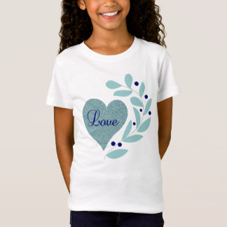Herz mit Liebe & Blätter Girls T-Shirt