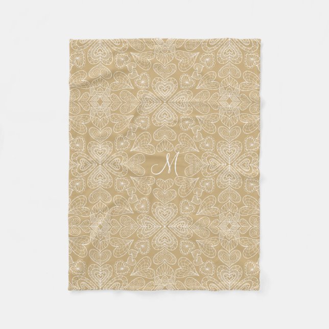 Herz Mit Monogramm Fleece Blanket (Vorderseite)
