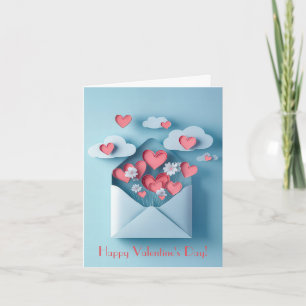Herz mit Papierrand und Blumen Valentinstagsgruß Feiertagskarte