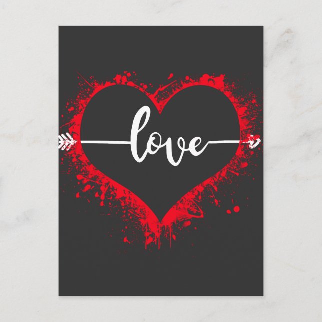 Herz mit Pfeil in Form von Liebe Postkarte (Vorderseite)