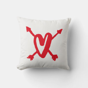 Herz mit Pfeil-Throw-Kissen Kissen