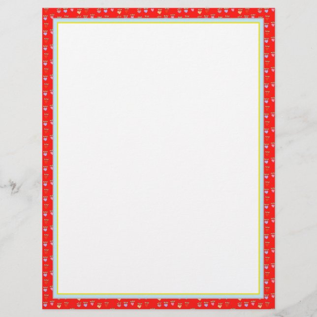Herz mit Rot Briefbogen (Vorderseite)