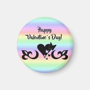 Herz mit Schmetterling und Lily Magnet