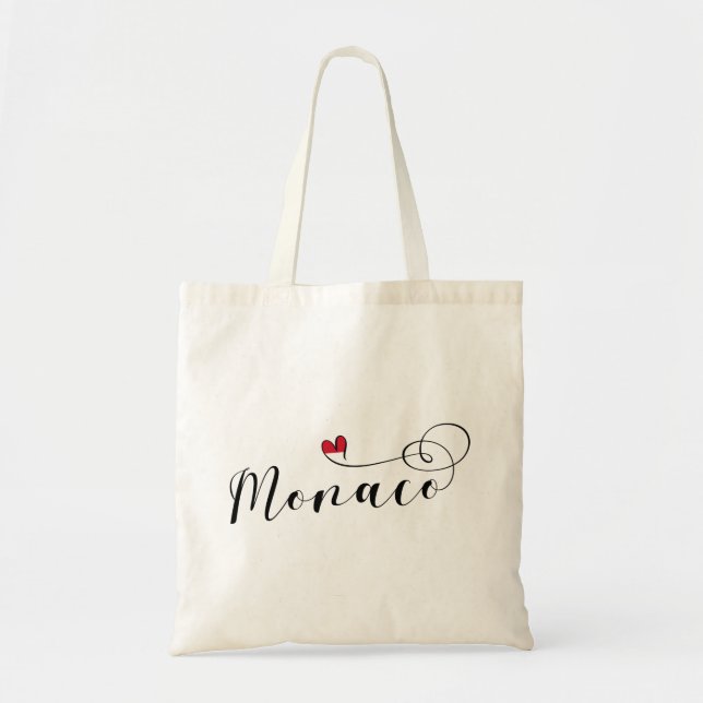 Herz Monaco, Monaco Flag, I Liebe Monaco Tragetasche (Vorne)