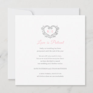 Herz Monogramm abgesagte Hochzeit Liebe geduldig r Ankündigung