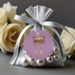 Herz & Monogramm Danke - Lavendel Geschenkanhänger