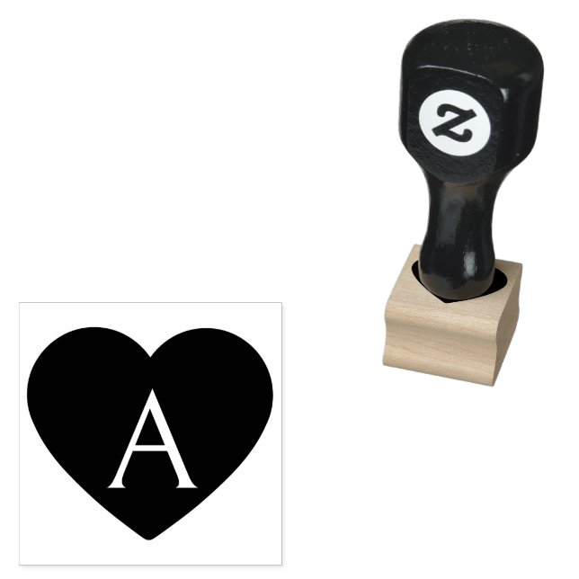 Herz-Monogramm-Stempel Gummistempel (Stempel)