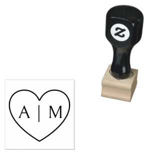 Herz-Monogramm-Stempel Gummistempel