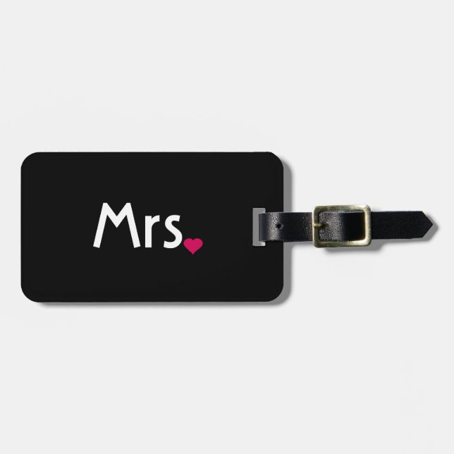 Herz Mr. und Mrs. Gepäckanhänger für sie (Vorderseite horizontal)