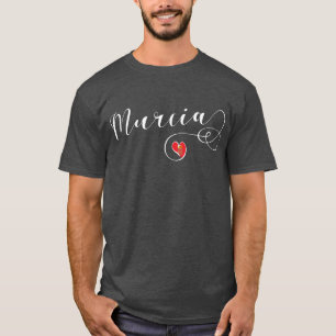 Herz Murcia Flag, Stadt Murcia, Spanien T-Shirt