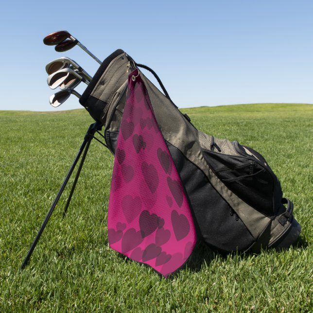 Herz-Muster 18 Golfhandtuch (Gras)