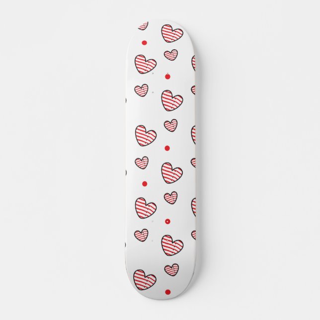 Herz-Muster 21 Skateboard (Vorne)