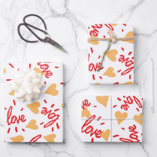 Herz-Muster 27 Geschenkpapier Set