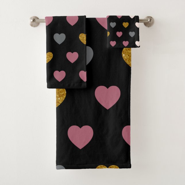 Herz-Muster 30 Badhandtuch Set (Insitu)