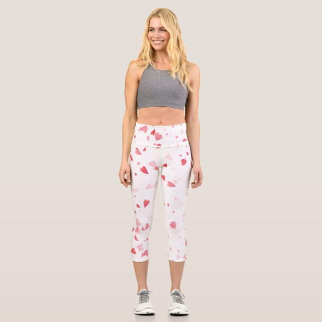 Herz-Muster 33 Capri Leggings (Vorderseite)