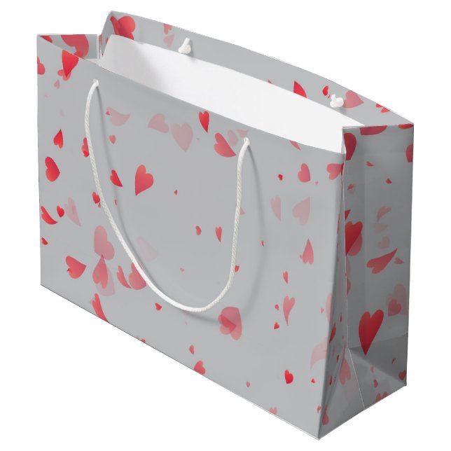 Herz-Muster 37 Große Geschenktüte (Rückseite Schrägansicht)